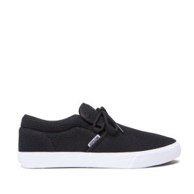 Supra Mens CUBA Low Top Shoes Black Heather/ White | US-74947